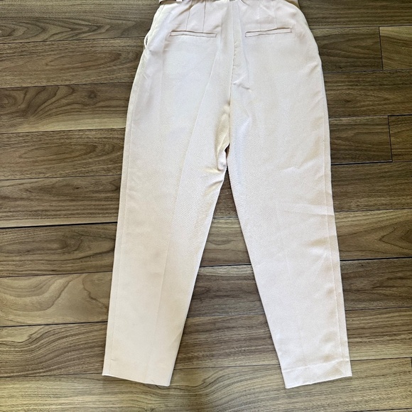 Zara Belted Darted Trousers | Size XS | Light Pink - Picture 3 of 7